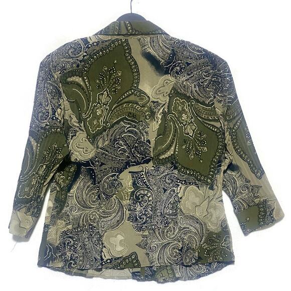 Apartment Nine Blouse Top Women's Size Large Button Up Green - Picture 2 of 7